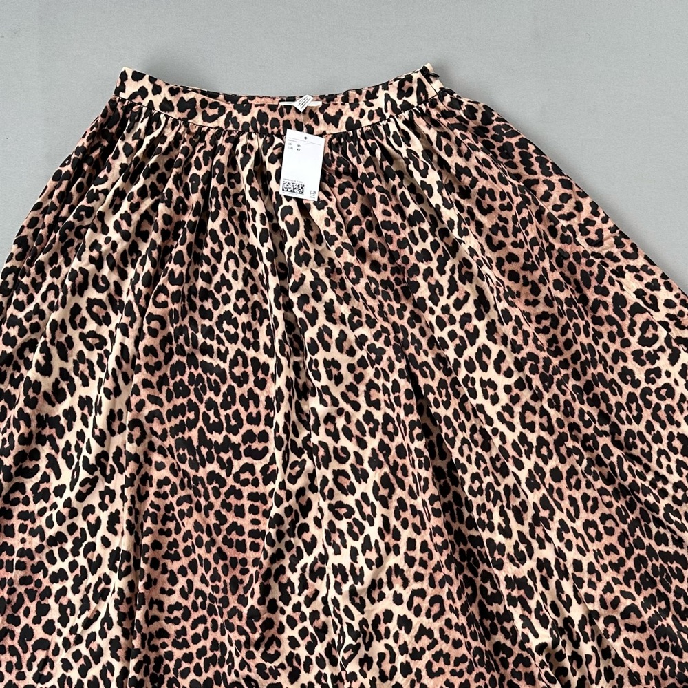 H&M Midi Skirt Animal Print Women Size 10 - Picture 7 of 10